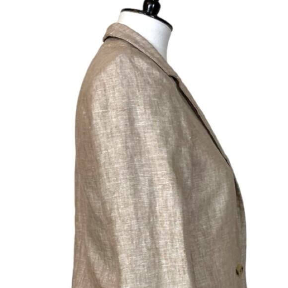 J.Crew Women’s Blazer Linen Schoolboy One Button Slim Lapel Natural Tan Size 6 - Picture 7 of 12
